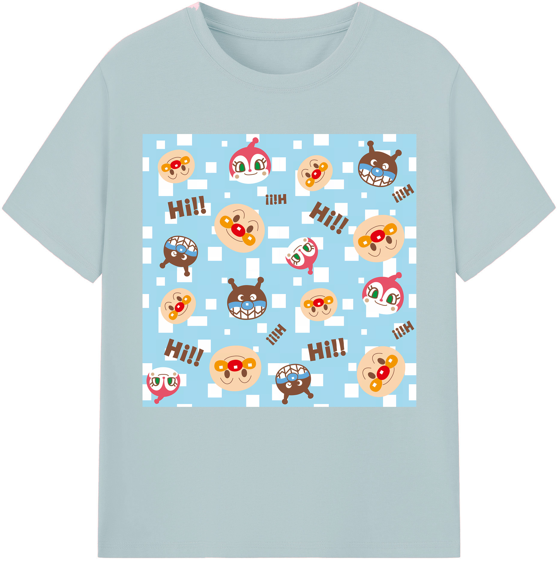 （画像用） アンパンマン Anpanman 綿100％半袖Tシャツ（フロントプリント）